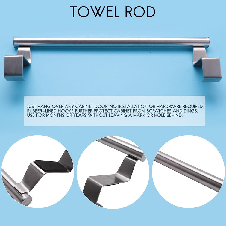 QIANXING Steel Over Door Towel Rack Bar Holders for Universal Fit on